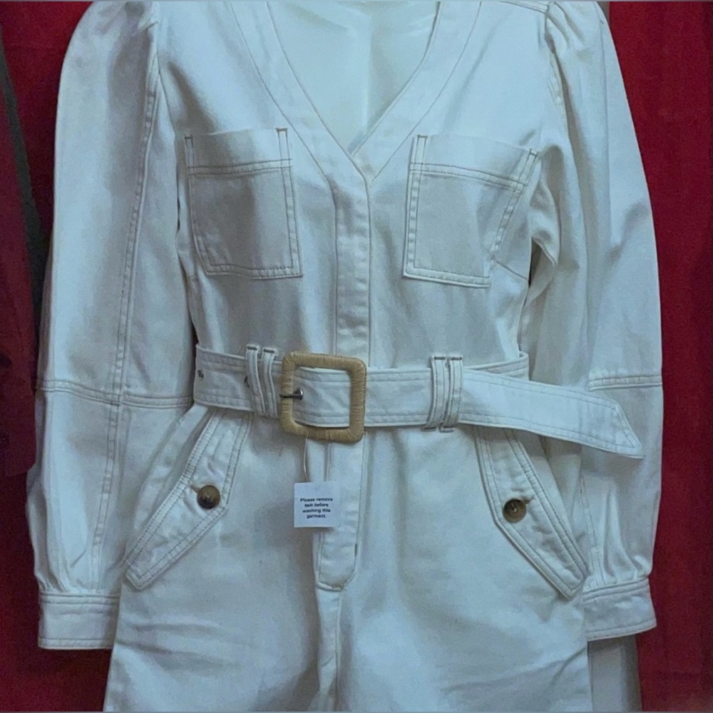 Sam Edelman Stylish White Belted Women's romper